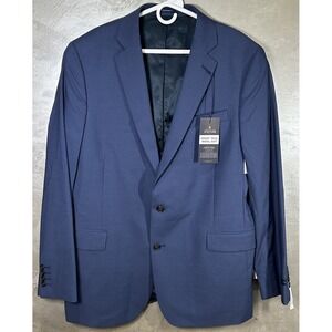 Stafford Mens 48 Long Smart Tech Wool Stretch Sport Coat Blazer Jacket Blue‎ NWT